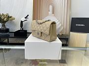 Chanel Mini Classic Flap Bag Leather Silver-tone Metal Beige A01116 20cm - 6