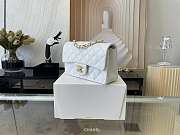 Chanel Mini Classic Flap Bag Leather Gold-tone Metal White A01116 20cm - 3