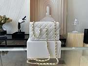 Chanel Mini Classic Flap Bag Leather Gold-tone Metal White A01116 20cm - 5