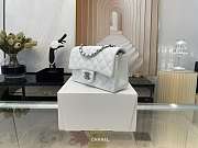 Chanel Mini Classic Flap Bag Leather Silver-tone Metal White A01116 20cm - 2