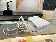 Chanel Mini Classic Flap Bag Leather Silver-tone Metal White A01116 20cm - 5