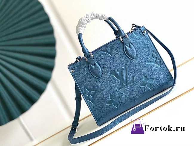 Louis Vuitton Onthego PM Monogram Leather Navy M58956 25cm - 1