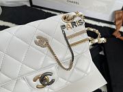 Chanel Small Flap Bag Ruthenium White AS2979 23cm - 3