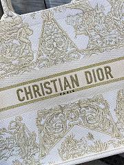 Dior Book Tote Gold-Tone Dior Around the World Stella Embroidery M1286 42x18x35cm - 5