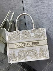 Dior Small Book Tote Gold-Tone Stella Embroidery M1296 36x18x28cm - 1