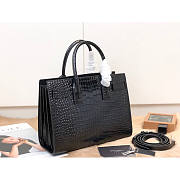 Ysl Baby Classic Sac De Jour In Crocodile Embossed Leather Black 421863 26x20.5x12.5cm - 6