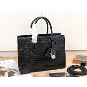 Ysl Baby Classic Sac De Jour In Crocodile Embossed Leather Black 421863 26x20.5x12.5cm - 4