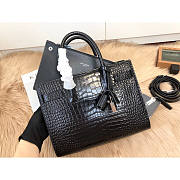 Ysl Baby Classic Sac De Jour In Crocodile Embossed Leather Black 421863 26x20.5x12.5cm - 2