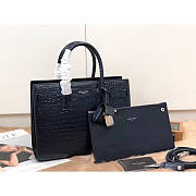 Ysl Baby Classic Sac De Jour In Crocodile Embossed Leather Navy 421863 26x20.5x12.5cm - 1