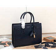 Ysl Baby Classic Sac De Jour In Crocodile Embossed Leather Navy 421863 26x20.5x12.5cm - 4