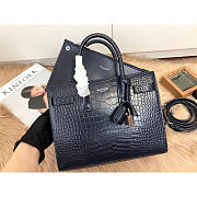 Ysl Baby Classic Sac De Jour In Crocodile Embossed Leather Navy 421863 26x20.5x12.5cm - 2