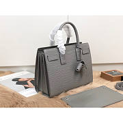 Ysl Baby Classic Sac De Jour In Crocodile Embossed Leather Gray 421863 26x20.5x12.5cm - 6