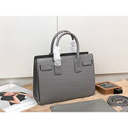 Ysl Baby Classic Sac De Jour In Crocodile Embossed Leather Gray 421863 26x20.5x12.5cm - 5