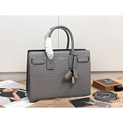 Ysl Baby Classic Sac De Jour In Crocodile Embossed Leather Gray 421863 26x20.5x12.5cm - 4