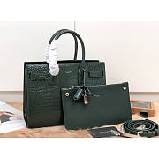 Ysl Baby Classic Sac De Jour In Crocodile Embossed Leather Green 421863 26x20.5x12.5cm - 1