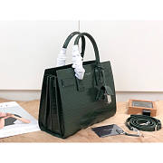 Ysl Baby Classic Sac De Jour In Crocodile Embossed Leather Green 421863 26x20.5x12.5cm - 6