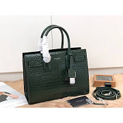 Ysl Baby Classic Sac De Jour In Crocodile Embossed Leather Green 421863 26x20.5x12.5cm - 5