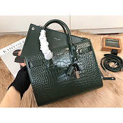 Ysl Baby Classic Sac De Jour In Crocodile Embossed Leather Green 421863 26x20.5x12.5cm - 2