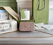 Gucci Super Mini GG Marmont Matelassé Leather Dusty Pink 476433 16.5x10x5cm - 4