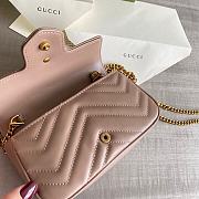 Gucci Super Mini GG Marmont Matelassé Leather Dusty Pink 476433 16.5x10x5cm - 2