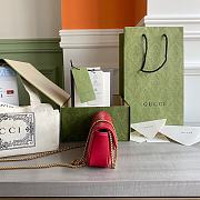 Gucci Super Mini GG Marmont Matelassé Leather Red 476433 16.5x10x5cm - 2