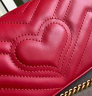 Gucci Super Mini GG Marmont Matelassé Leather Red 476433 16.5x10x5cm - 3