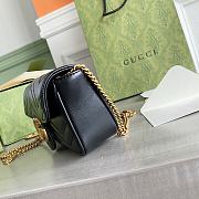 Gucci Super Mini GG Marmont Matelassé Leather Black 476433 16.5x10x5cm - 5