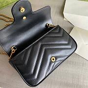 Gucci Super Mini GG Marmont Matelassé Leather Black 476433 16.5x10x5cm - 4