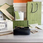 Gucci Super Mini GG Marmont Matelassé Leather Black 476433 16.5x10x5cm - 2