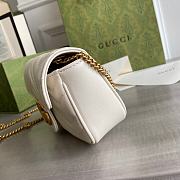Gucci Super Mini GG Marmont Matelassé Leather White 476433 16.5x10x5cm - 6