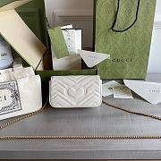 Gucci Super Mini GG Marmont Matelassé Leather White 476433 16.5x10x5cm - 3