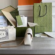 Gucci Super Mini GG Marmont Matelassé Leather White 476433 16.5x10x5cm - 2