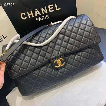 Chanel Flap Travel Bag Gold-tone Metal 46cm