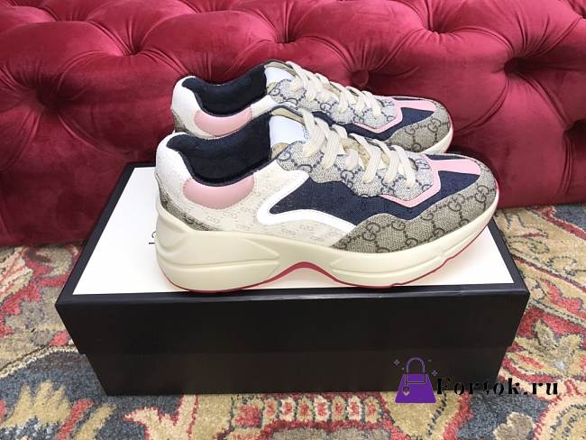 Gucci GG Rhyton Sneaker Beige/Pink 620185  - 1