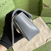 Gucci Super Mini GG Marmont Matelassé Leather Silver Metal Gray 476433 16.5x10x5cm - 6