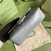 Gucci Super Mini GG Marmont Matelassé Leather Silver Metal Gray 476433 16.5x10x5cm - 5
