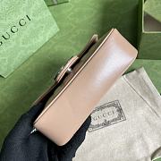 Gucci Super Mini GG Marmont Matelassé Leather Silver Metal Rose Beige 476433 16.5x10x5cm - 4