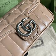 Gucci Super Mini GG Marmont Matelassé Leather Silver Metal Rose Beige 476433 16.5x10x5cm - 6