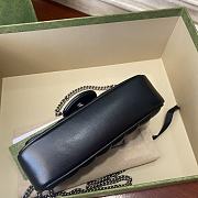 Gucci Super Mini GG Marmont Matelassé Leather Silver Metal Black 476433 16.5x10x5cm - 5