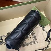 Gucci Super Mini GG Marmont Matelassé Leather Silver Metal Black 476433 16.5x10x5cm - 4