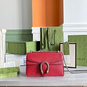 Gucci Small Dionysus GG Shoulder Bag Leather Red 400249 28×17×9cm - 1