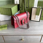 Gucci Small Dionysus GG Shoulder Bag Leather Red 400249 28×17×9cm - 3