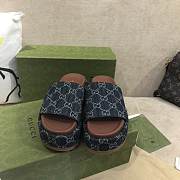 Gucci Women's Platform Slide Sandal Denim 623212  - 2