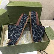Gucci Women's Platform Slide Sandal Denim 623212  - 5
