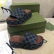 Gucci Women's Platform Slide Sandal Denim 623212  - 6