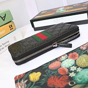 Gucci Portafoglio Long Zipper Wallet Leather Black 408831 19x10x2.5cm - 4