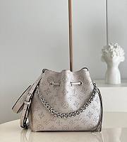 Louis Vuitton Bella Mahina Leather Light Gray M58791 19x22x14cm - 1