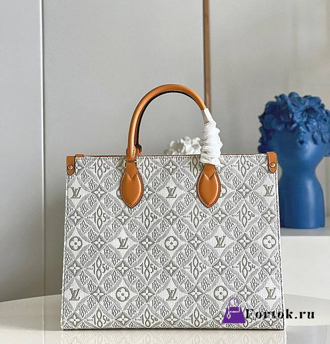 Louis Vuitton Onthego MM Since 1854 Jacquard Ecru/Caramel M59614 35x27x14cm - 1