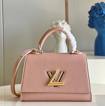 Louis Vuitton Twist One Handle MM Taurillon Leather Rose Pink M57090 29x21x12cm