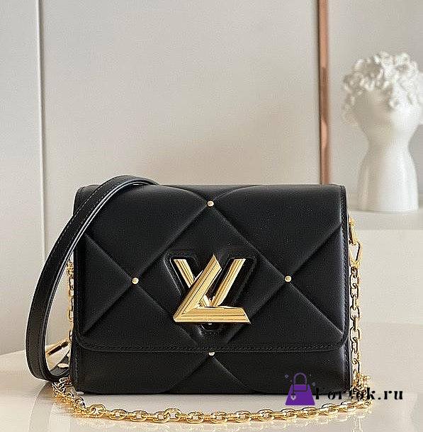 Louis Vuitton Twist MM Leather Black M59029 23x17x9.5cm - 1